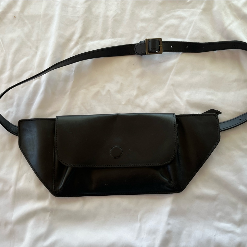 Able Black Leather Crossbody Bag